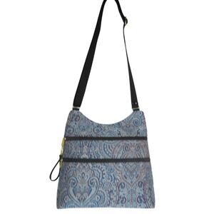 New DANNY K Light Blue Tapestry Hobo Shoulder Crossbody Bag USA